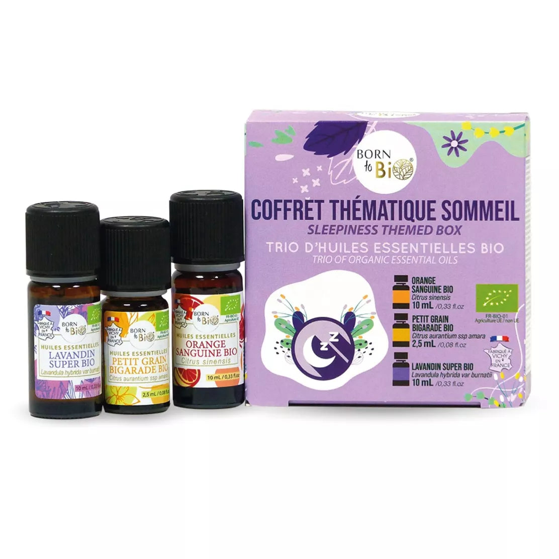 Sleep themed box - Trio of certified organic essential oils